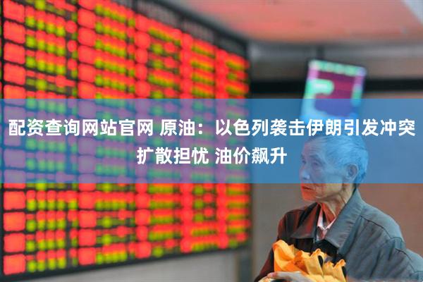 配资查询网站官网 原油：以色列袭击伊朗引发冲突扩散担忧 油价飙升