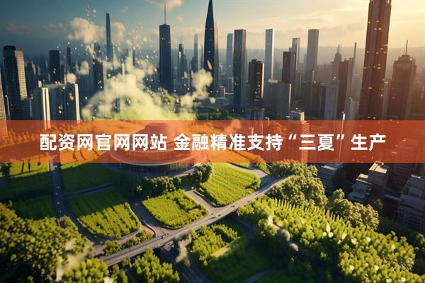 配资网官网网站 金融精准支持“三夏”生产