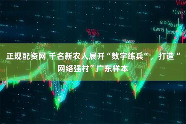 正规配资网 千名新农人展开“数字练兵”，打造“网络强村”广东样本